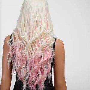 NEW Wig with Bangs • Mixed Pink Hair Wigs • Heat Resistant approx.26”